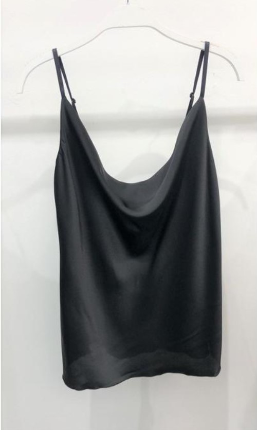 ADJUSTABLE SPAGHETTI STRAP COWL FRONT CAMI