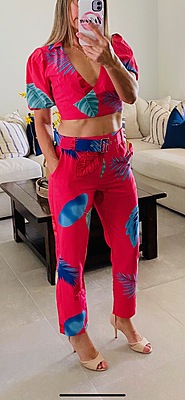 FLORAL POLY SPAN JUMPSUIT