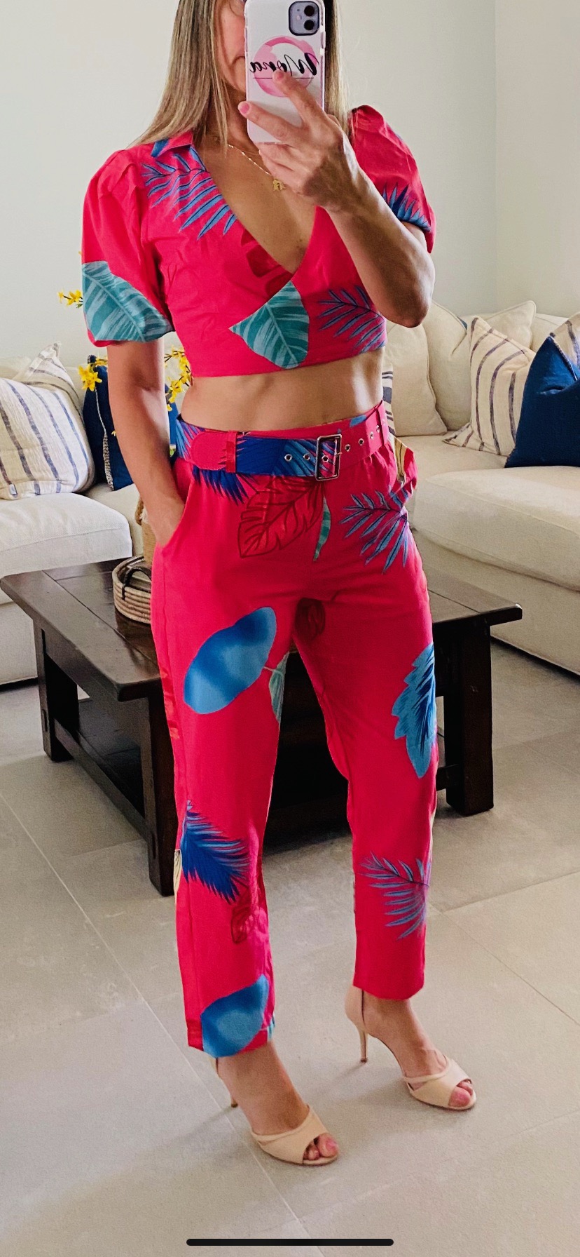 FLORAL POLY SPAN JUMPSUIT