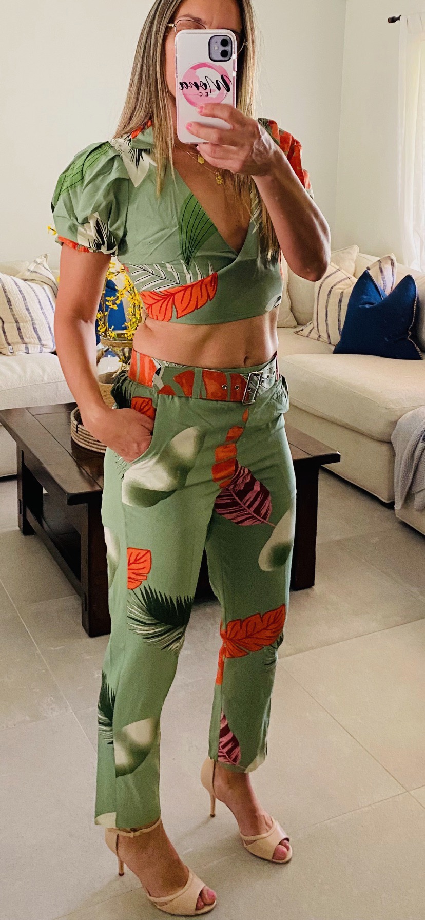 FLORAL POLY SPAN JUMPSUIT