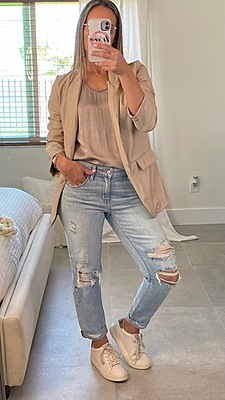 3/4 RUCHED SLEEVE BLAZER