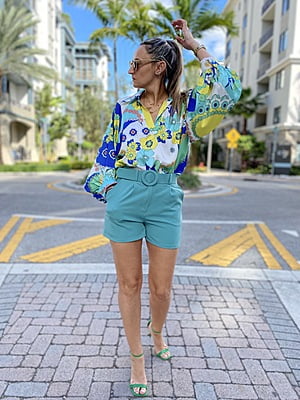 LONG SLEEVE OVERSIZED SATIN TOP